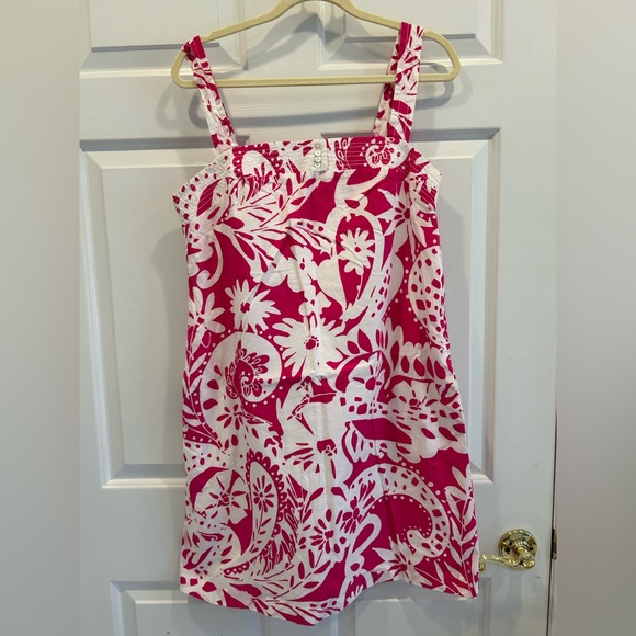 J Crew Pink and White Floral Sundress mini shift zip side and pockets lined - Picture 1 of 6